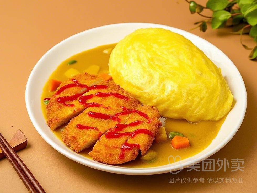 蟹排咖喱蛋包饭