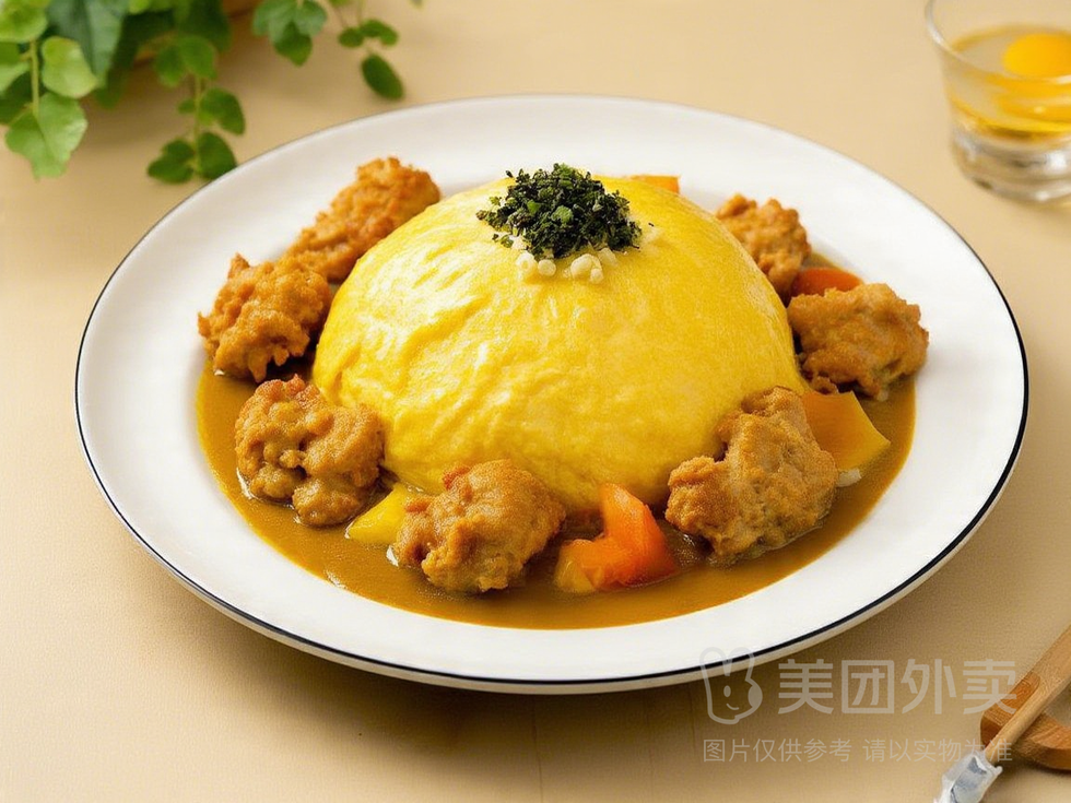 韩式炸鸡咖喱蛋包饭