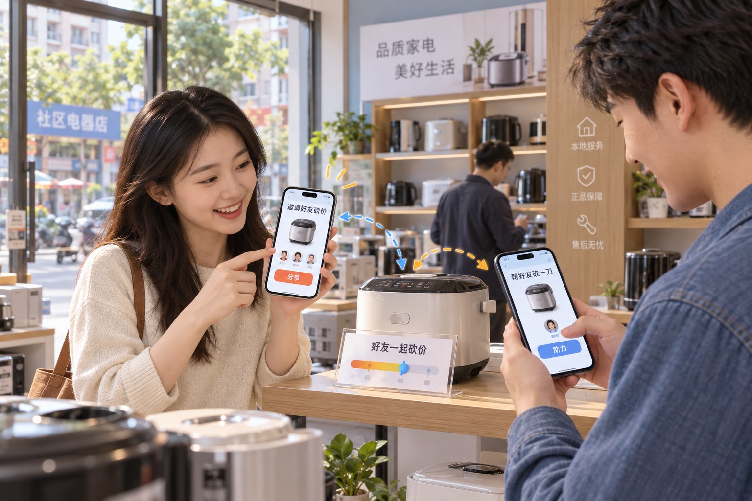 微砍价功能场景：中国社区电器店
