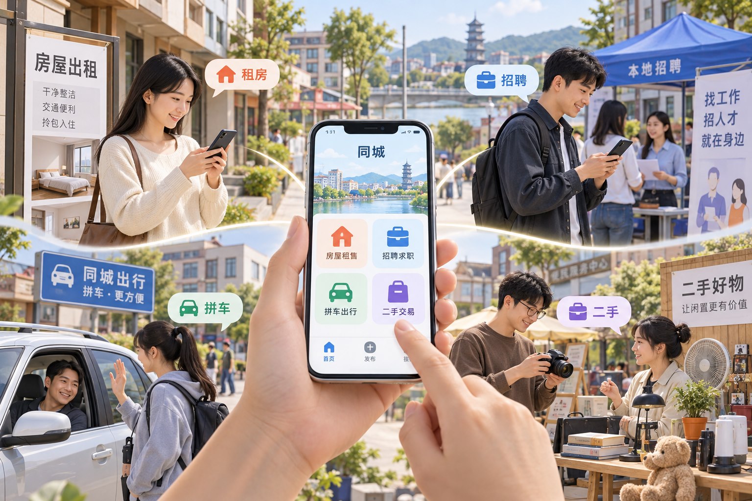 同城系统功能场景：中国县城便民生活街区