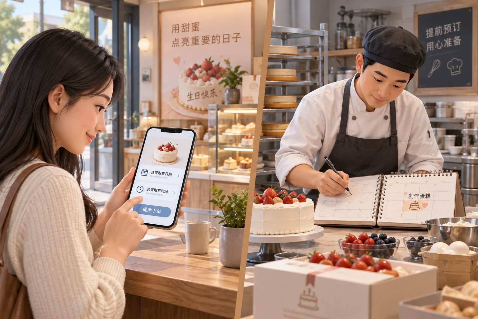 提前预订功能场景：中国烘焙店