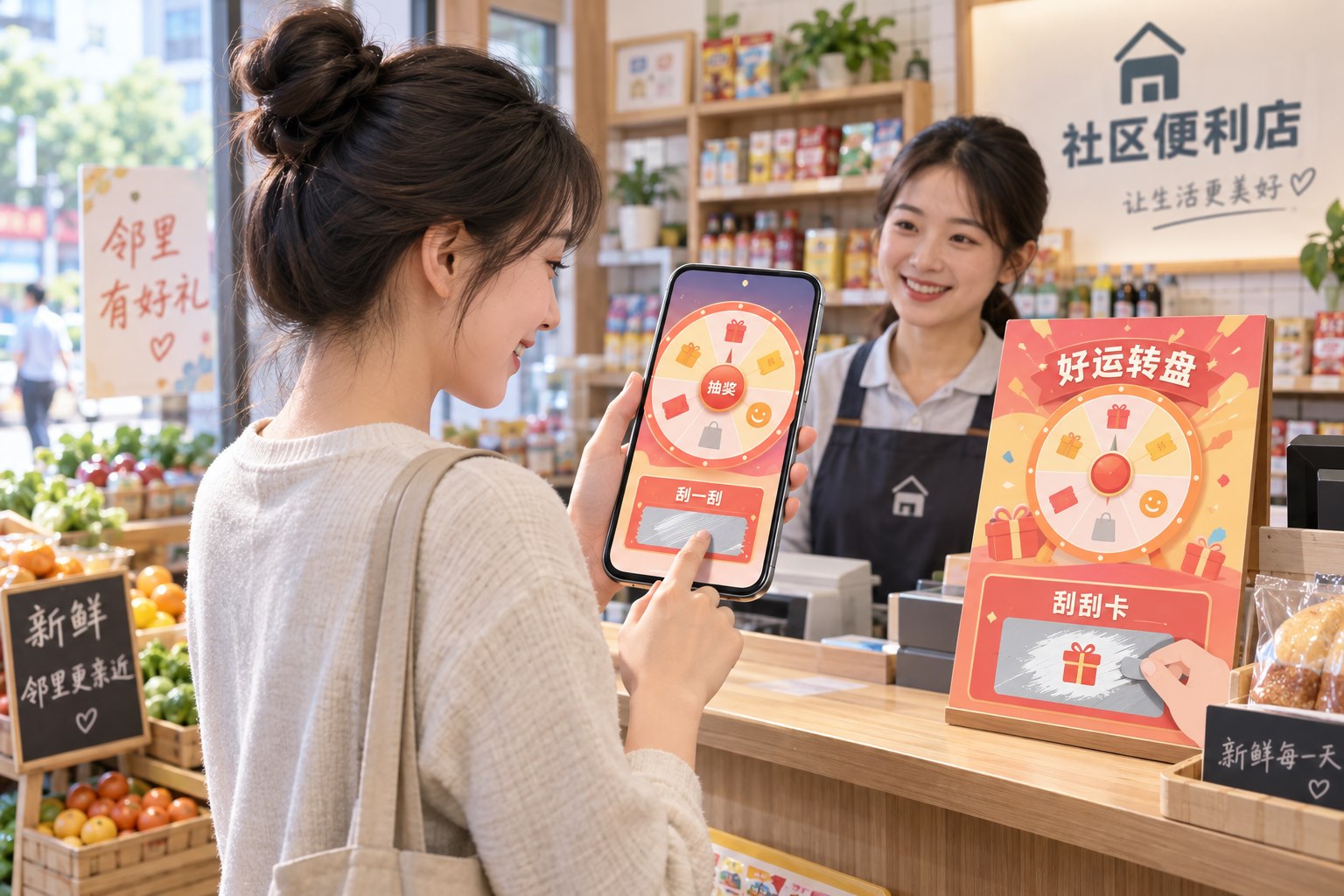 大转盘/刮刮卡功能场景：中国社区店优惠活动