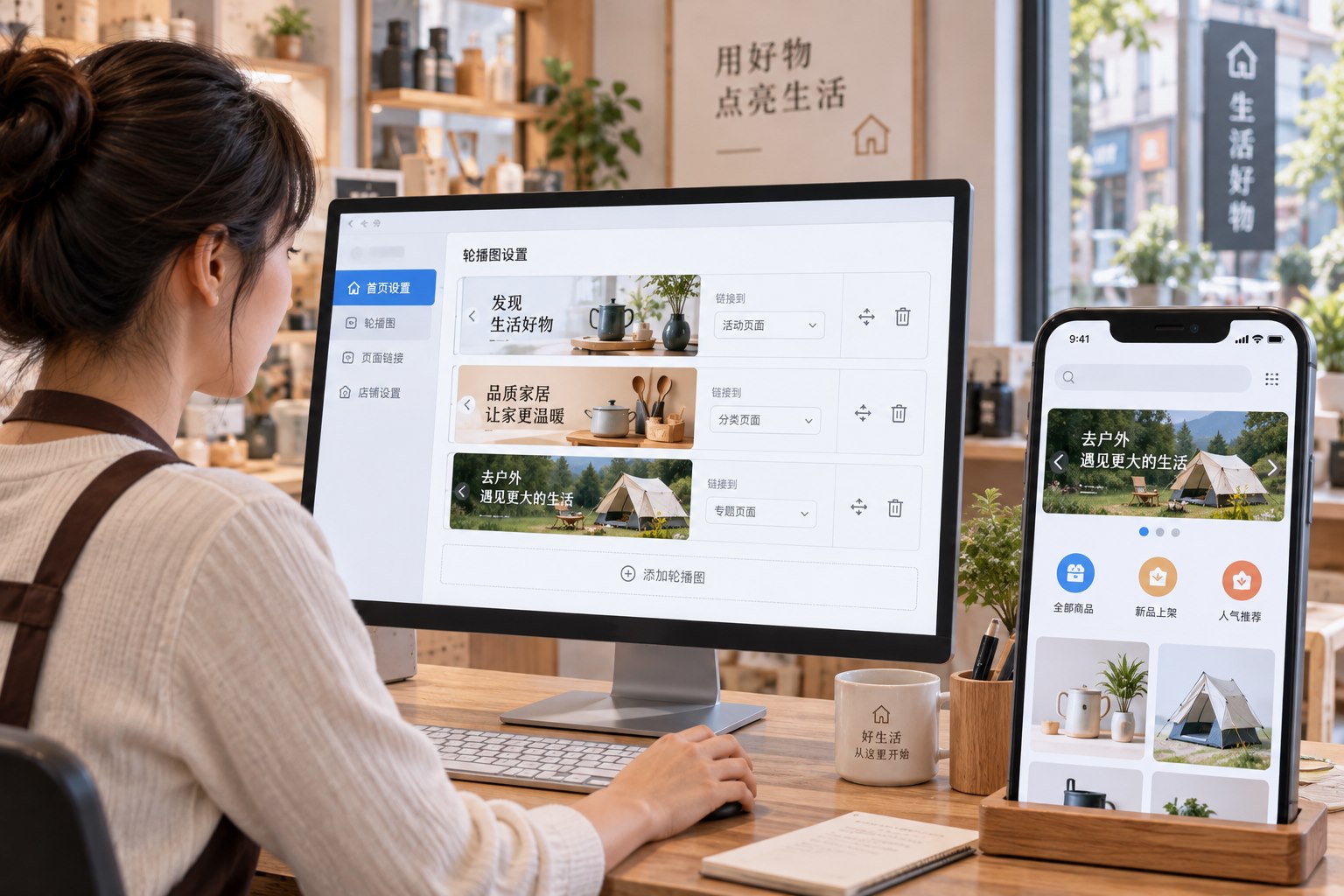 幻灯片展示功能场景：中国商家电脑配置首页轮播图