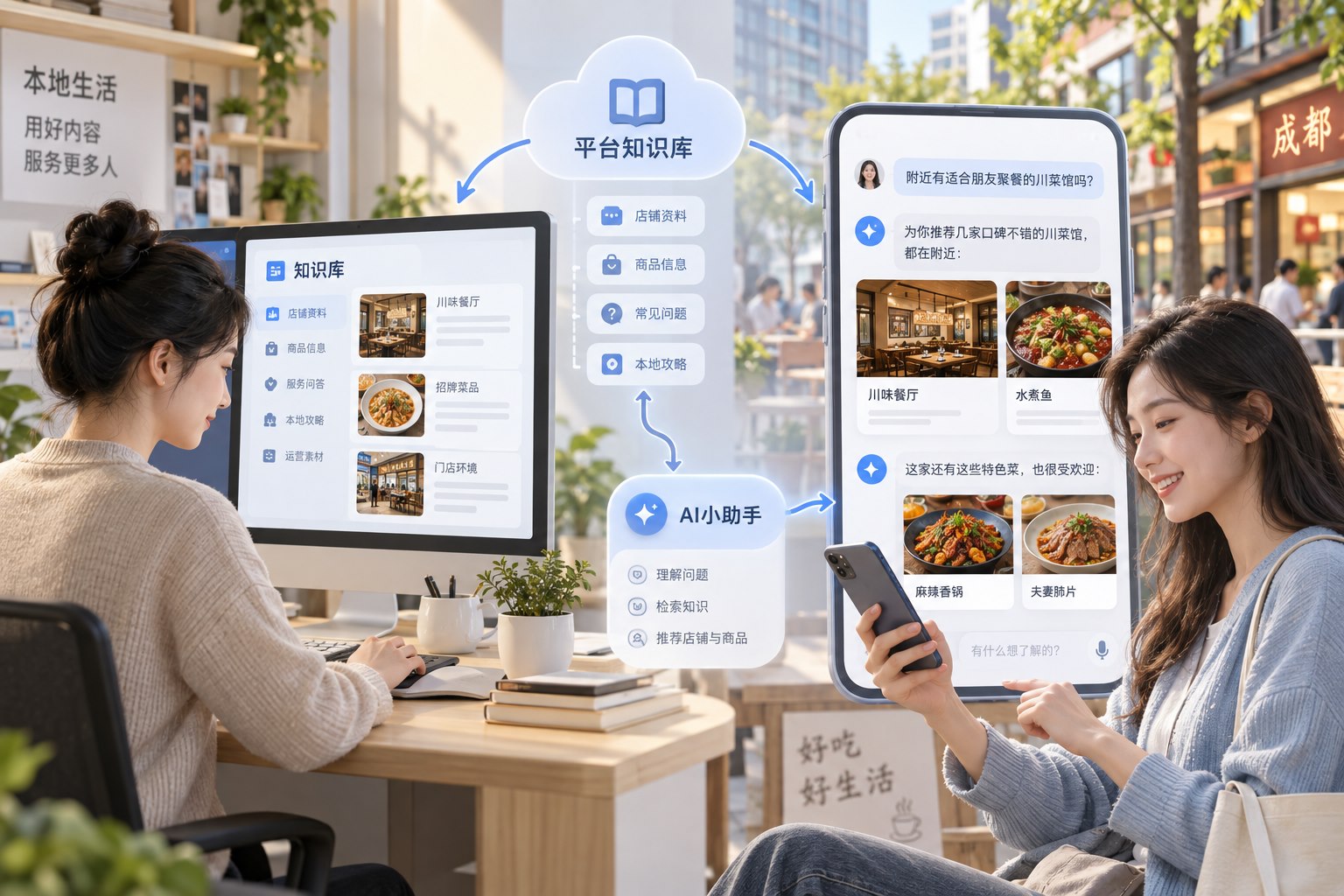 AI小助手功能场景：中国本地生活平台的AI服务助手场景